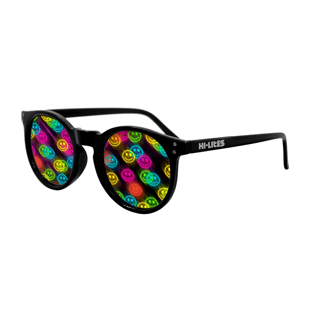 HI-LITES Smiley Special Effect Light Changing Glasses for Cool Guys and Girls at Beach and Parties - Smiley Face Lenses,