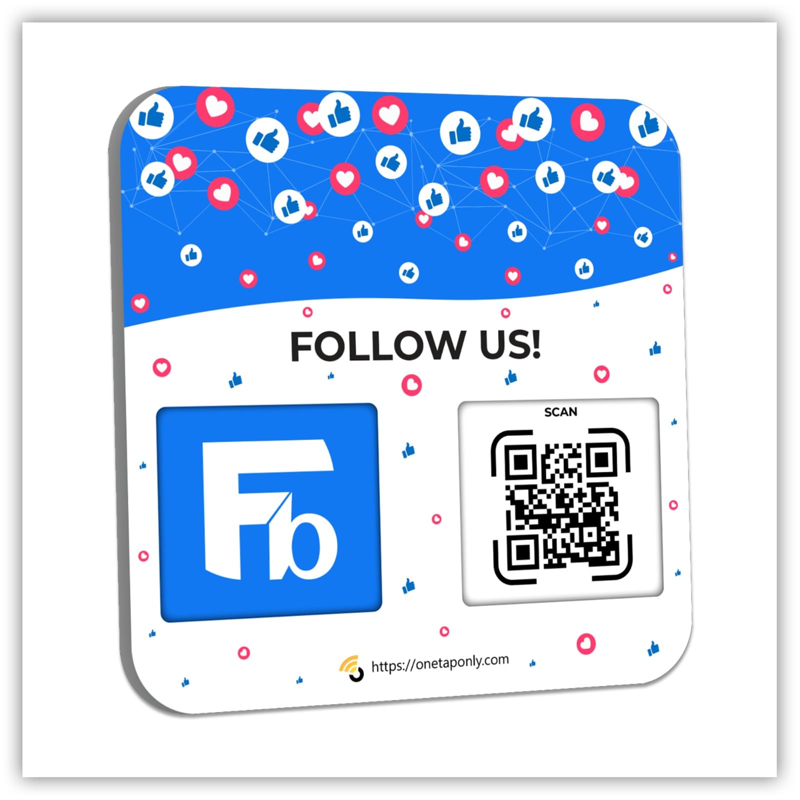 QR Code Sign for Social Media - Boost Follows and Presence - Review Stand - Ahesive Back (1-Facebook-Plate)  
QR Code Si